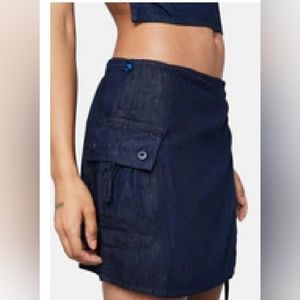 denim blue chambray vallta mini skirt size small